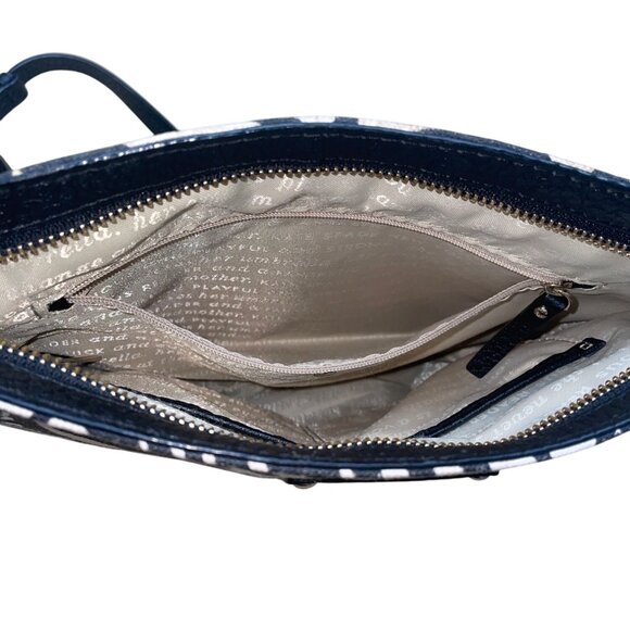 Kate Spade New York Black & White Palm Prin Adjustable Strap Crossbody Bag Sz M - Picture 8 of 11